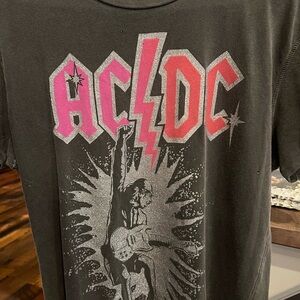 MadeWorn Black and Pink AC/DC Graphic Tee